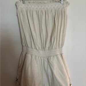 Beach Ready Cream Strapless Jumpsuit